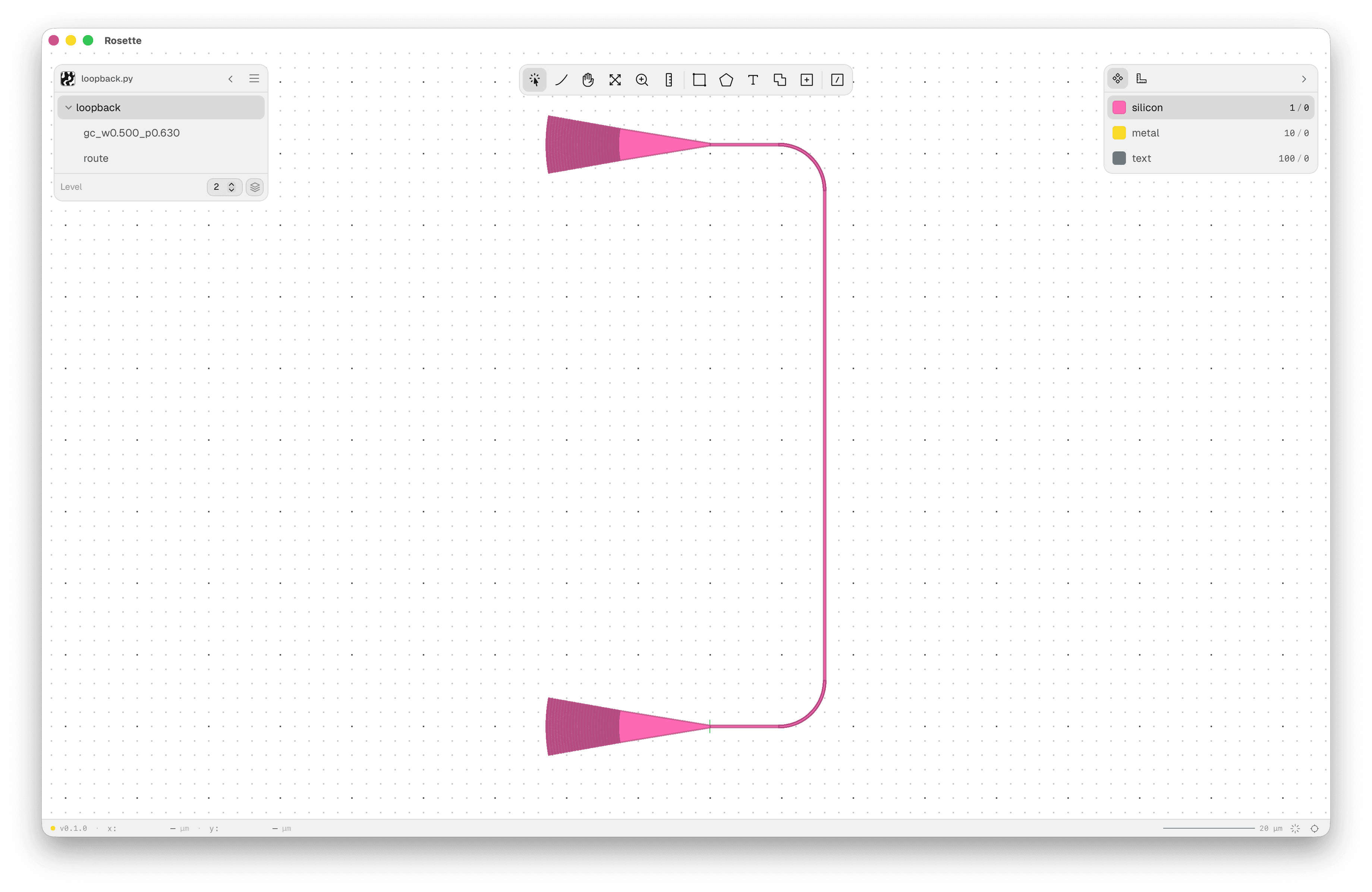 Fiber loopback layout